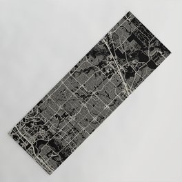 USA PLANO City Map - Black and White Yoga Mat