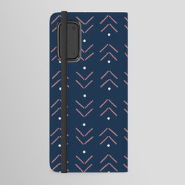 Arrow Geometric Pattern 17 in Navy Blue Mauve Android Wallet Case