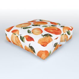 Watercolor tangerines Outdoor Floor Cushion
