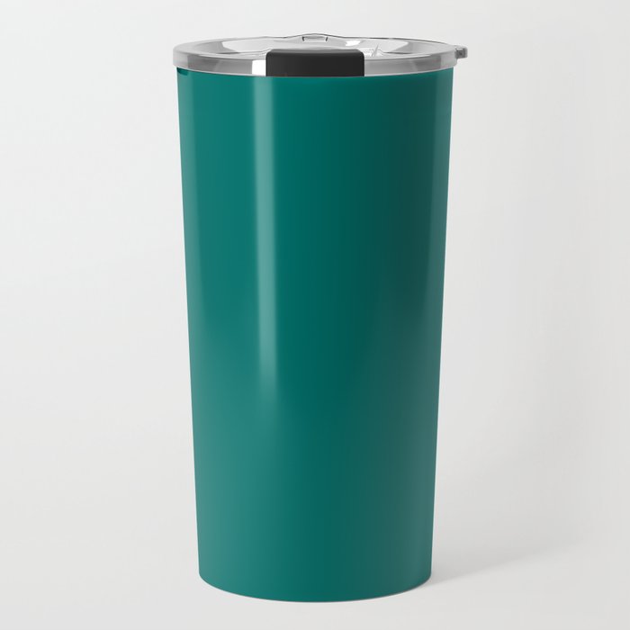 Dark Aqua Green Solid Color Pantone Tidepool 18-5619 TCX Shades of Blue-green Hues Travel Mug