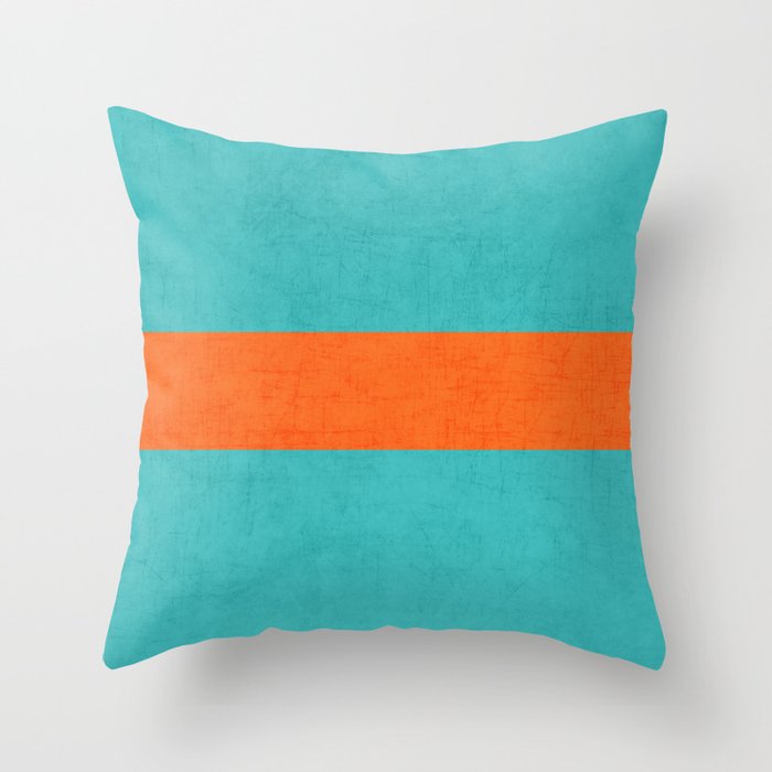 Aqua and orange throw pillows top