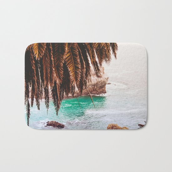 vintage ocean #palm tree Bath Mat