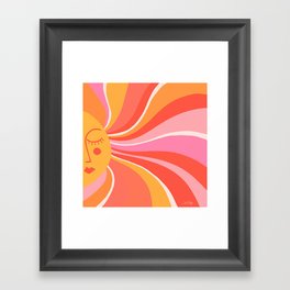 Sunshine Swirl – Pink & Peach Palette Framed Art Print