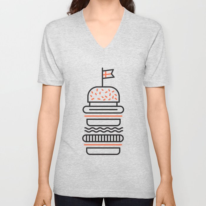 Big Burger V Neck T Shirt