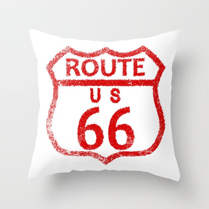 Route 66 Stamp Throw Pillow