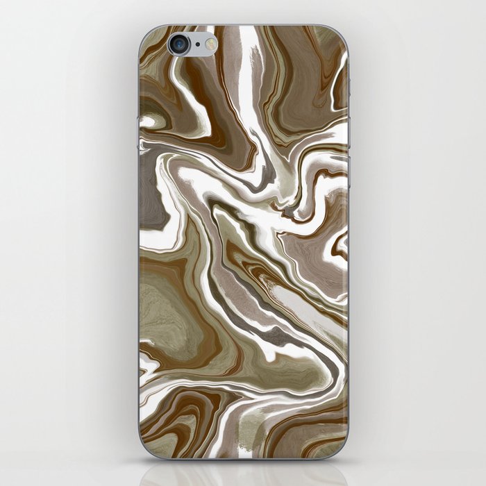 Marble Browns - Brown, White, Marbled, Boho iPhone Skin