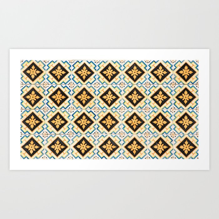 Vintage azulejos, traditional Portuguese tiles Art Print