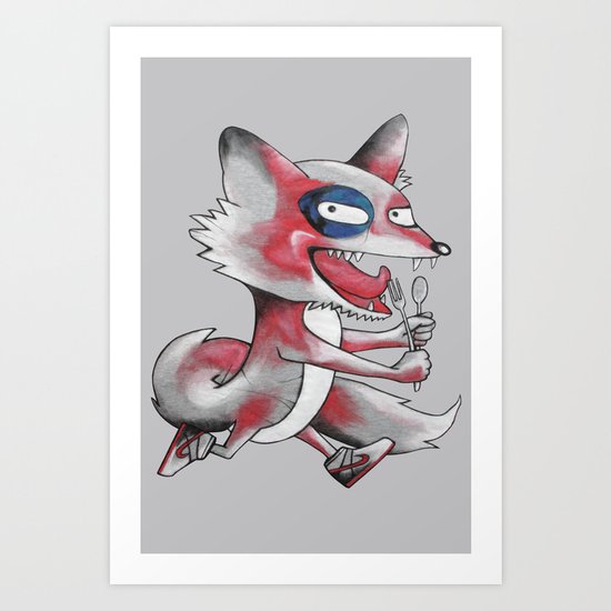 Hungry Fox Art Print