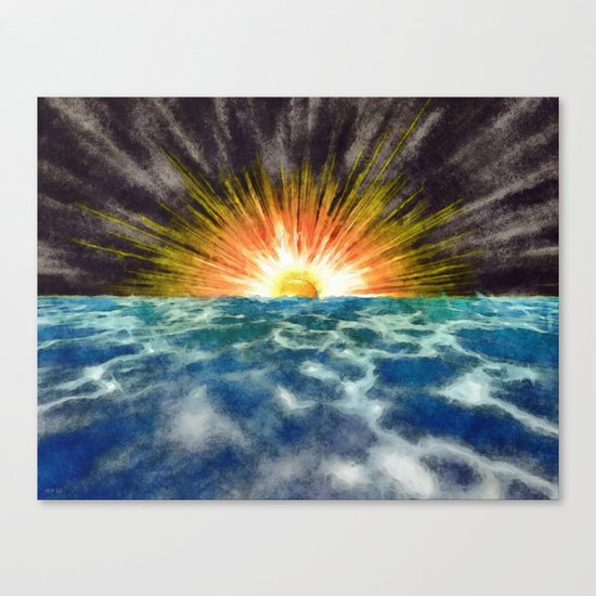 Sunset Over Water Canvas Print