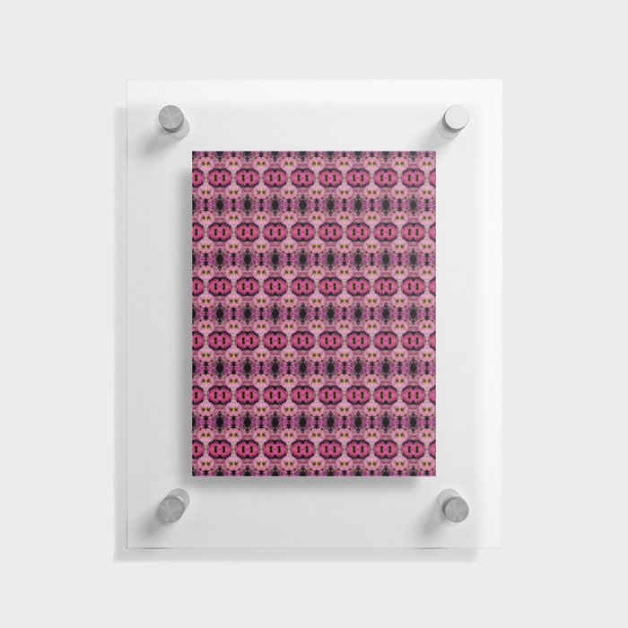 Symmetry Geometric Hot Pink Flower Pattern Floating Acrylic Print