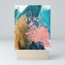 Coral Reef [1]: colorful abstract in blue, teal, gold, and pink Mini Art Print