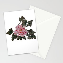 Pink Peony Embroidery Stationery Cards