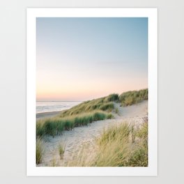 Dunes of Holland | Sunset travel photography | Pastel fine art beach print Art Print