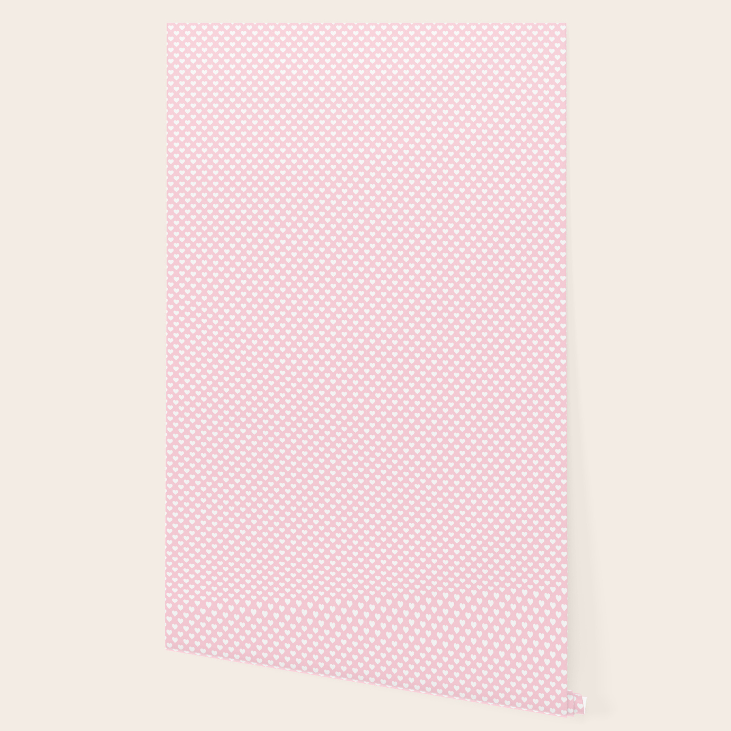 Large White Love Hearts On Soft Pastel Pink Wallpaper
