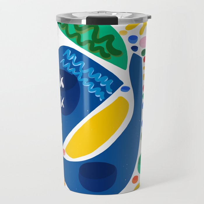 Abstract Shapes of Life Joyful Colorful Summer Decoration Pattern Art Travel Mug