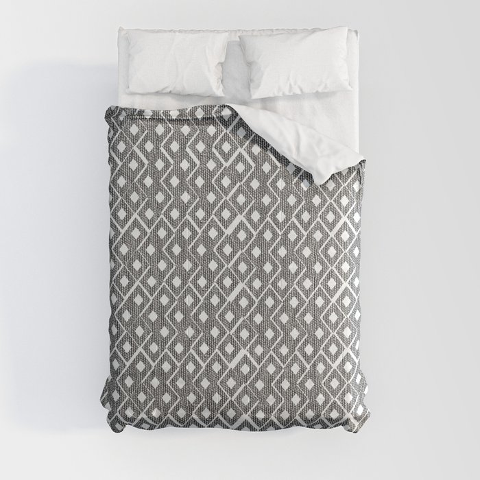 Gray and White Small Diamond Textured Minimal Simple Pattern Home