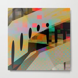 aloha 2 Metal Print | Pinks, Yellows, Teal, Abstract, Digital, Painting, Orange 