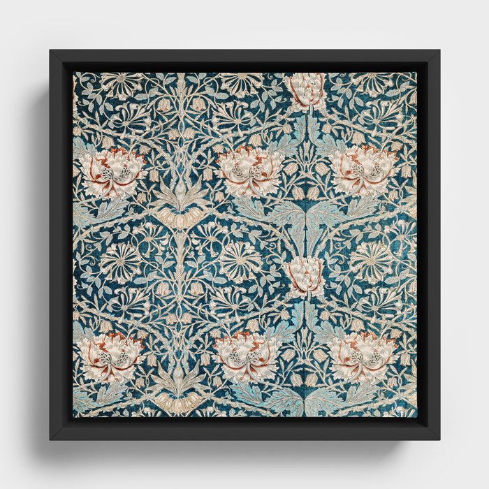 William Morris Honeysuckle pattern 1876 Special edition 2023 restored with artificial intelligence Framed Canvas