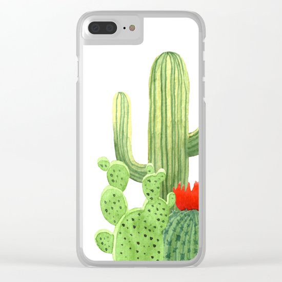 Perfect Cactus Bunch Clear iPhone Case