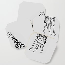 Giraffe Love Coaster | Animal, Curated, Illustration, Black and White, Digital 