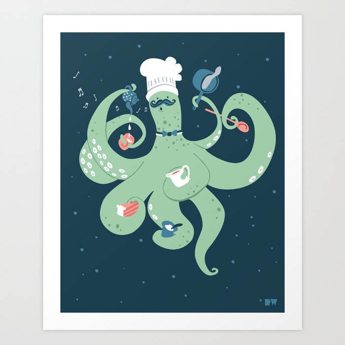 The Octopus Chef Art Print