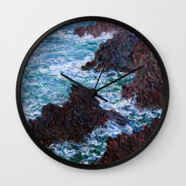 Claude Monet - The Rocks at Belle-Ile, the Wild Coast Wall Clock