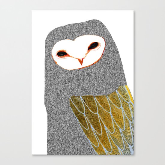 Barn owl, owl art, owl illustration, owls, nature, animal art, Canvas Print