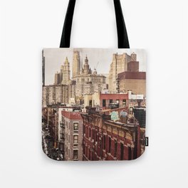 Views of NYC | Foggy Morning in New York City Tote Bag
