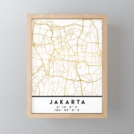 JAKARTA INDONESIA CITY STREET MAP ART Framed Mini Art Print