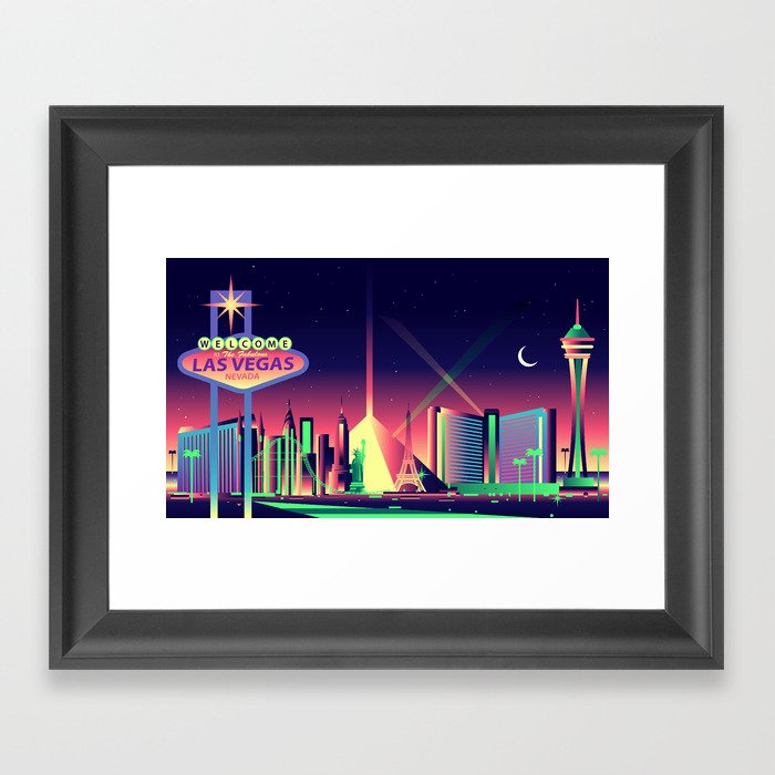 Las Vegas Skyline Framed Art Print