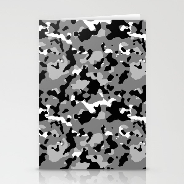 Black and Gray Camouflage Stationery Cards