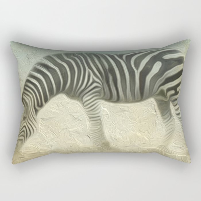 Zebra Grazing Rectangular Pillow