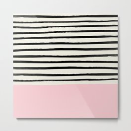 Millennial Pink x Stripes Metal Print | Millennialpink, Digital, Colorblock, Children, Rose, Pink, Kid, Painting, Millennial, Colorful 