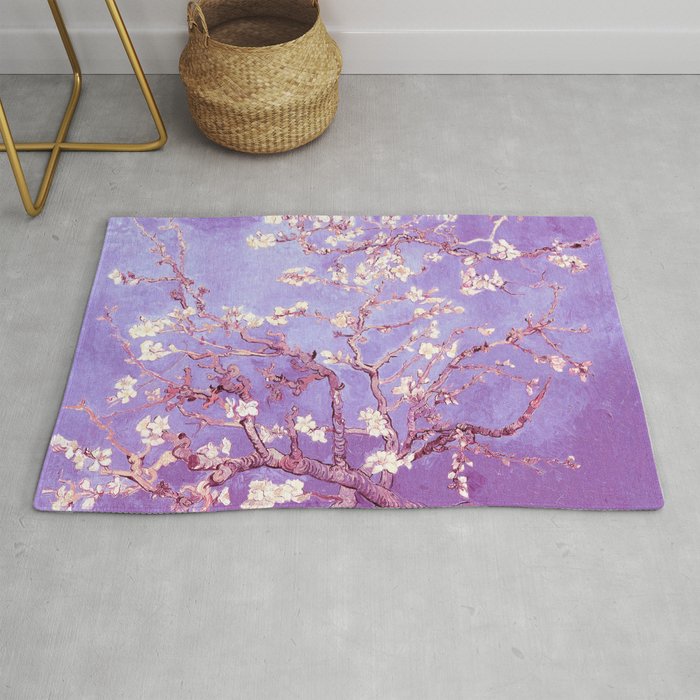 Van Gogh Almond Blossoms Orchid Purple Rug