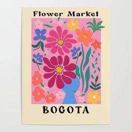 Flower Market Bogota Poster