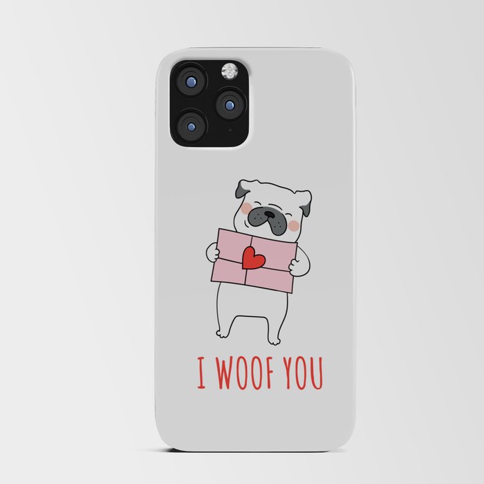 cute funny cartoon dog love letter gift heart Valentine's day iPhone Card Case