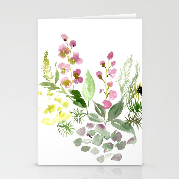 Stock and Hydrangeas Meadow - Loose watercolor Stationery Cards