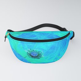 Poppies in turquoise Fanny Pack