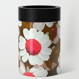 Pop Pink Chamomiles - Watercolor Design Can Cooler