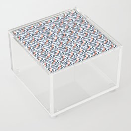 Striped Shells Navy Blue and Red Pattern Acrylic Box