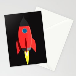 Red Space Rocket  Stationery Card