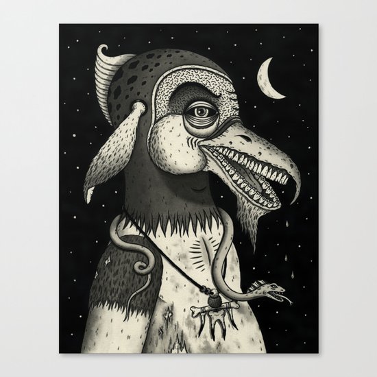 Bearded Fowl with Ambiguous Intentions Canvas Print