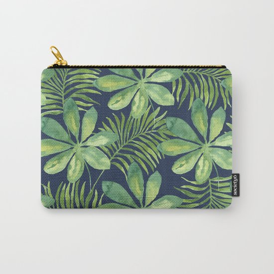 Tropical Branches Pattern on Dark 01 Carry-All Pouch