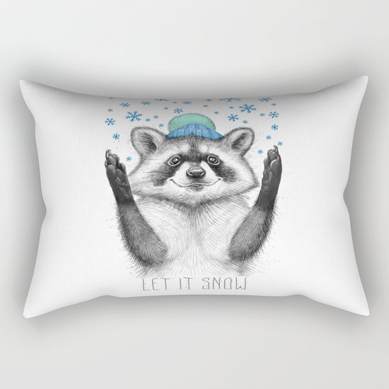 winter raccoon Rectangular Pillow