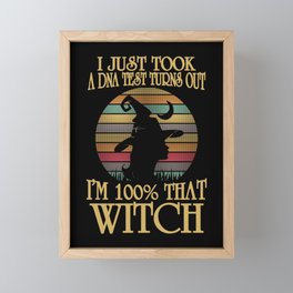 I'm 100% That Witch Retro Halloween Framed Mini Art Print