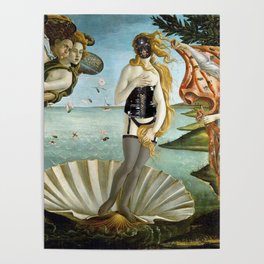 The 2nd Birth of Venus, Part Deux, in All Get-up satrical landscape painting by Sandro Botticelli Poster