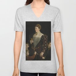 Parmigianino - Portrait of Camilla Gonzaga and Her Three Sons Unisex V-Neck