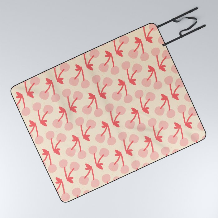 cherries gift - pink, red and cream Picnic Blanket