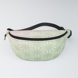 Japanese Asanoha Pattern in Peach Green Gradient Fanny Pack
