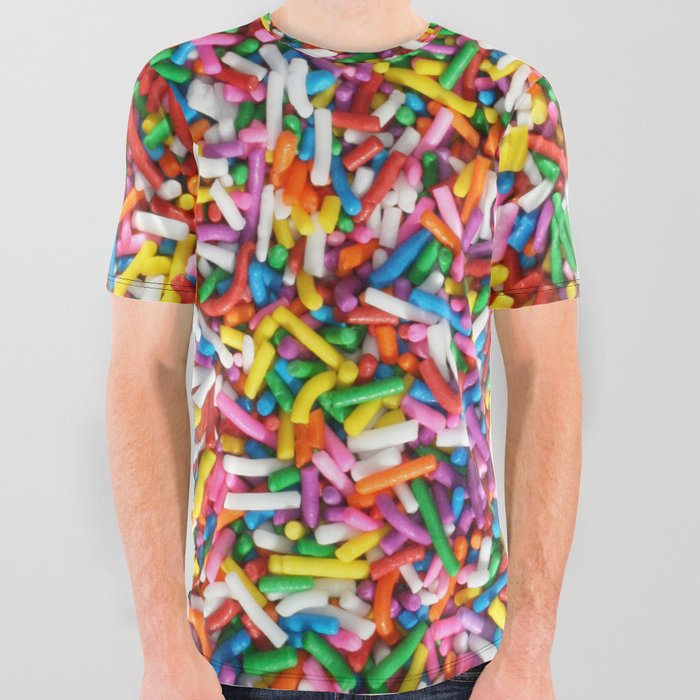 Rainbow Sprinkles Sweet Candy Colorful All Over Graphic Tee